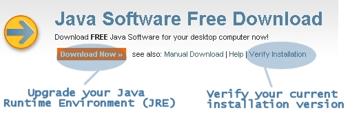 Snapshot of Java Website